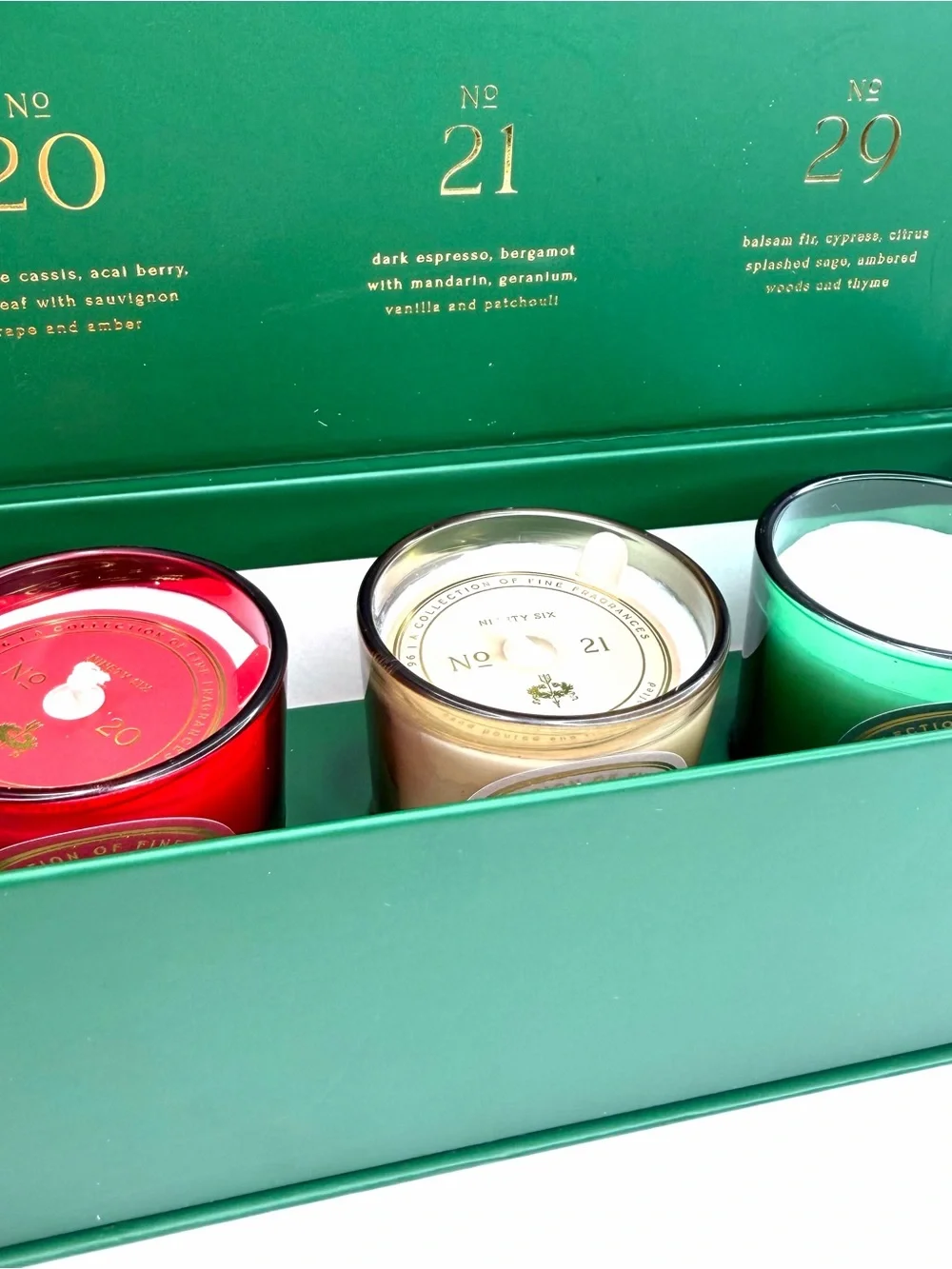 Ninety Six Four Scented Candles Set No 19 20 21 29 Votive Glass Jar Holiday Set